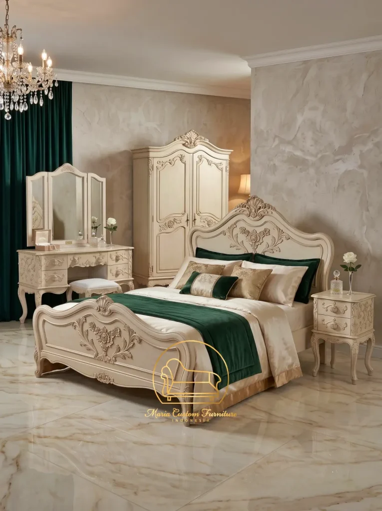 Bedroom Set Antique French Style White Classic Luxury