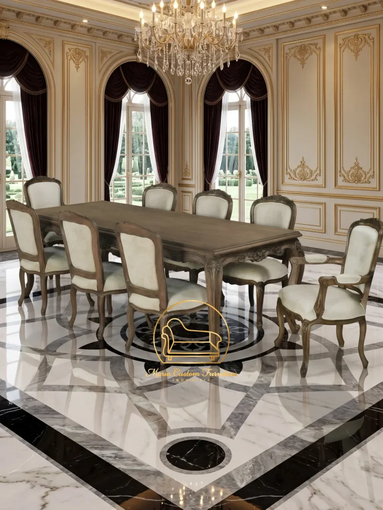 Classic Teak Wood Dining Set – 8 Chairs Jepara