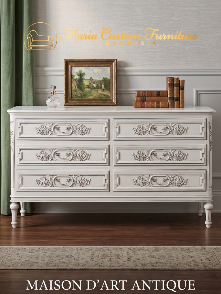 French Country Dresser 6 Drawer Luxury Interior Design Projects, French Country Dresser 6 Drawer Maria Custom Furniture, French Country Dresser 6 Drawer Luxury BedroomsFrench Country ,Luxury Furniture ,Luxury Dresser ,Classic Furniture ,Bedroom Furniture ,Jepara Furniture ,Furniture Manufacturer ,Furniture Exporter ,LuxuryInterior ,Mahogany Furniture ,Custom Furniture ,Handcrafted Furniture