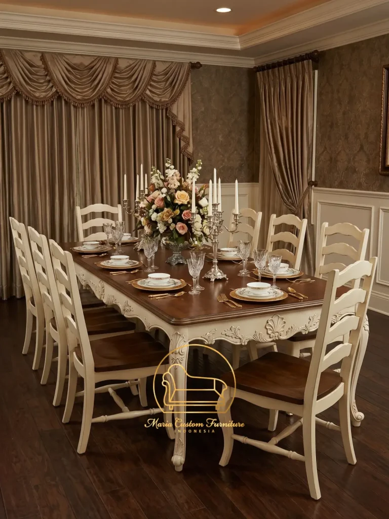 Inspiration Furniture French Country Dining Set 8 Chair