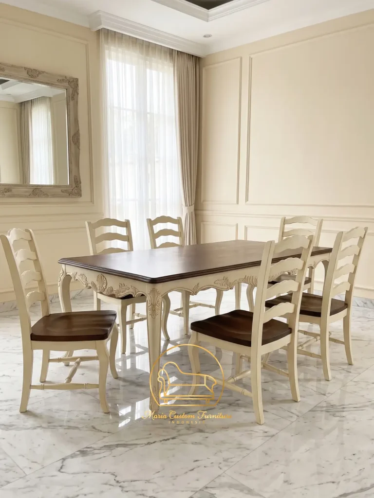 Maria Custom Furniture French Country Dining Set 6 Chair