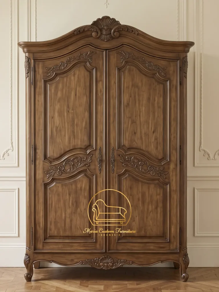 CLASSIC ARMOIRE FRENCH TEAK WOOD JATI MARIA CUSTOM FURNITURE JEPARA