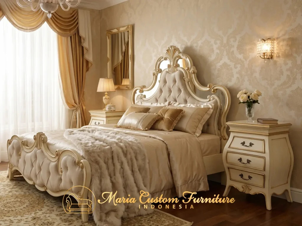 CLASSIC BEDROOM KING BED MCF WITH MIRROR ANTIQUE