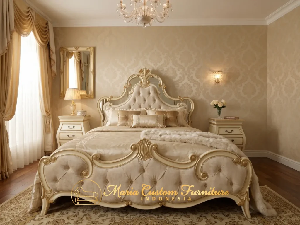 CLASSIC BEDROOM QUEEN BED MCF WITH MIRROR ANTIQUE