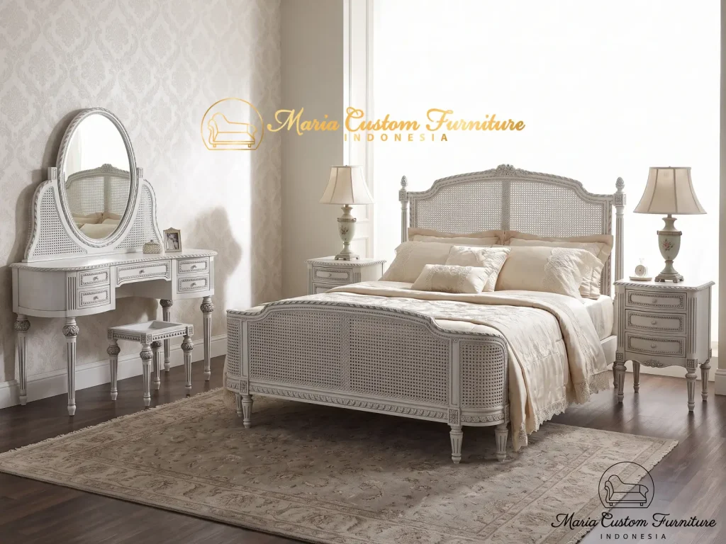 Dressing Table White Antique French Furniture Bedroom Set DST-MCF-015