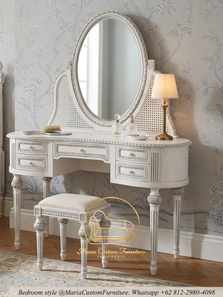 Dressing Table White Antique French Furniture DST-MCF-015