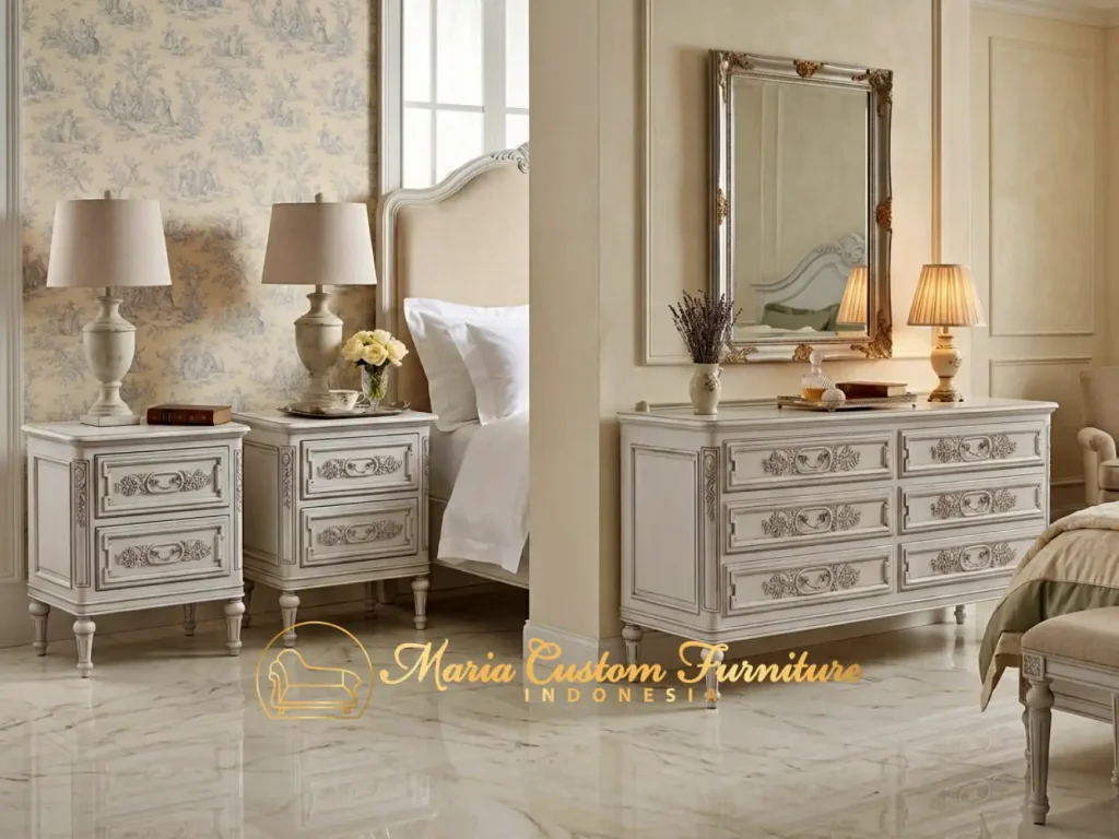 Elegant Chest of Drawe French Country Bedroom Suite Solid Mahogany Wood