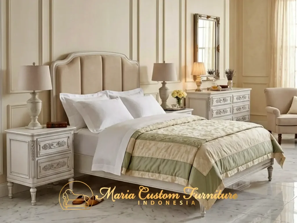 Elegant French Country Bedroom Suite Solid Mahogany Wood
