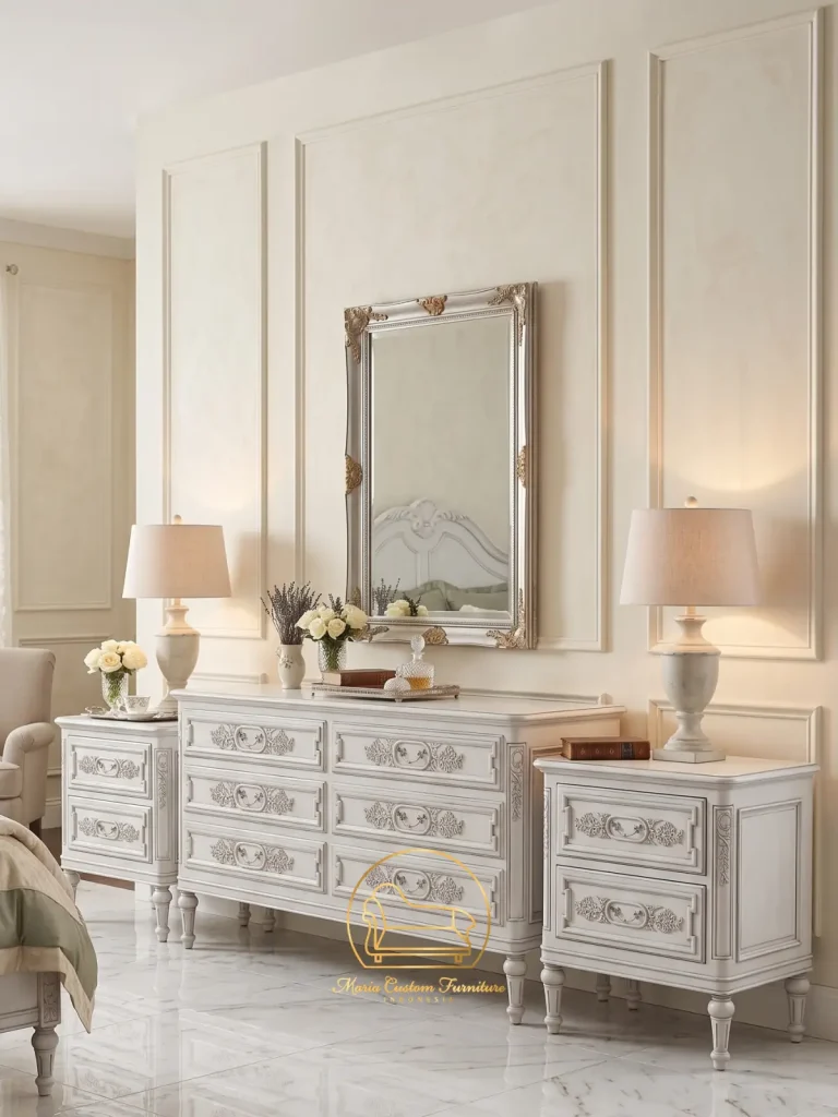 Luxury Chest Of The Drawers In Antique White Color French Country Dresser 6 Drawer Maria Custom Furniture Jepara