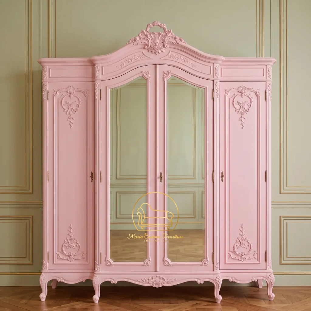 WARDROBE CLASSIC ARMOIRE FRENCH MIRROR CABINET CUSTOM