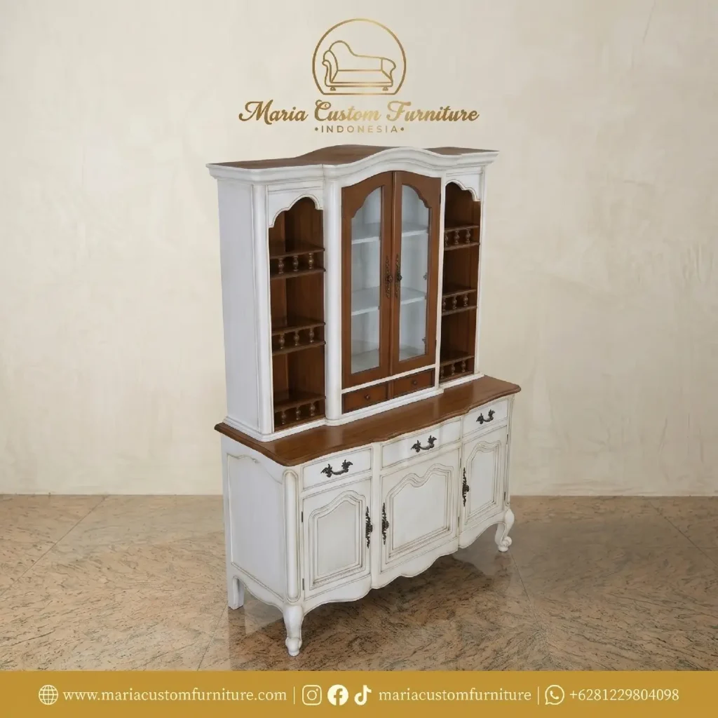French country style white wooden buffet hutch display cabinet by Maria Custom Furniture Indonesia French country style white wooden buffet hutch display cabinet by Maria Custom Furniture Indonesia Almari Classic Elegance Why This French Provincial Buffet Hutch Is the Ultimate Statement Piece for European Homes