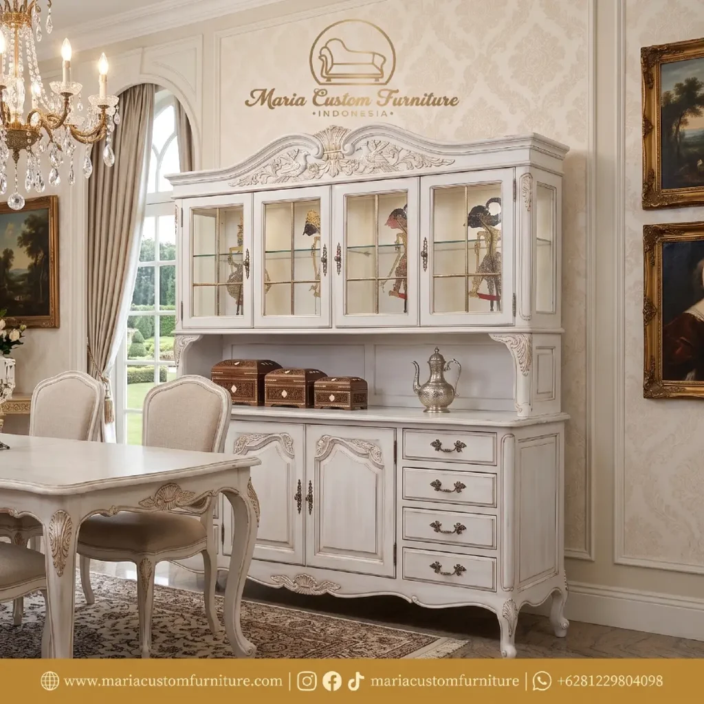Classic French Provincial Buffet Hutch Luxury Custom Furniture Dining Room