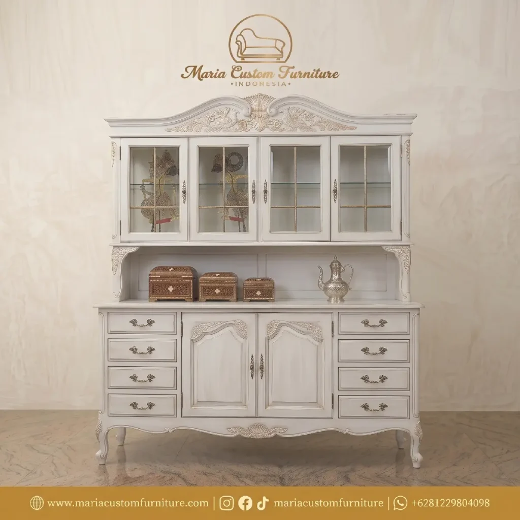 Classic French Provincial Buffet Hutch Luxury Custom Furniture Jepara Terbaru