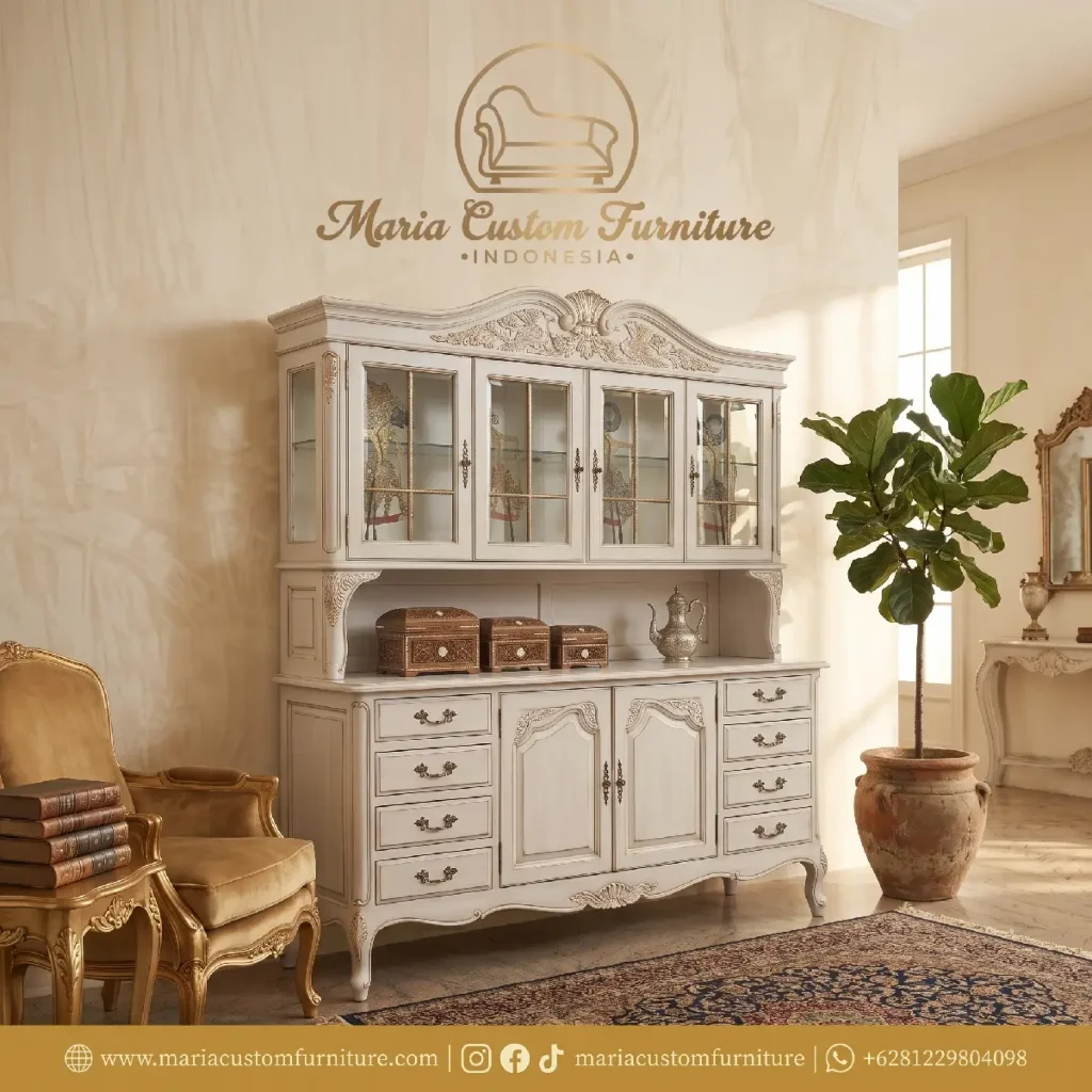 Classic French Provincial Buffet Hutch Luxury Custom Furniture Living Room