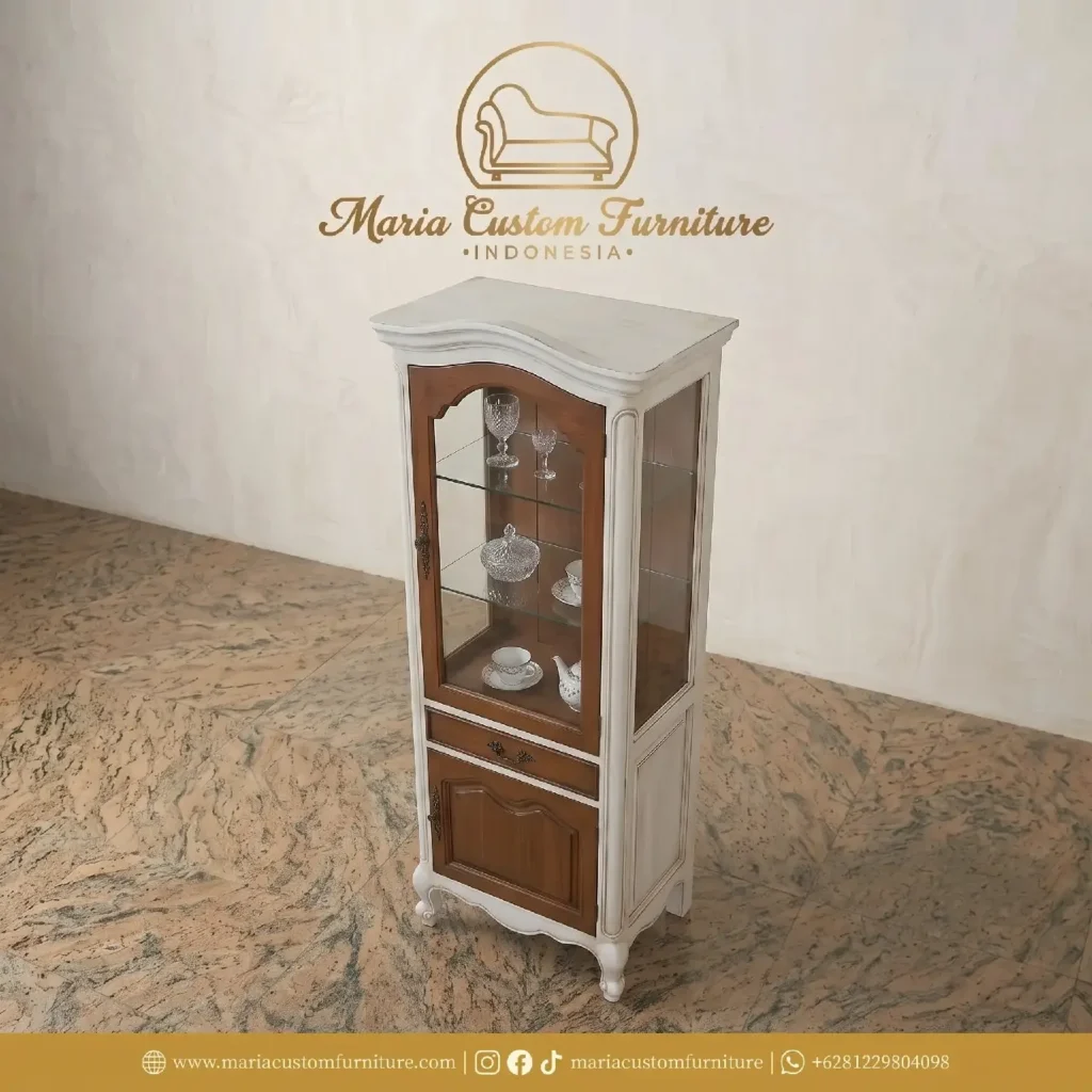 French Country Tall Display Cabinet Custom Furniture