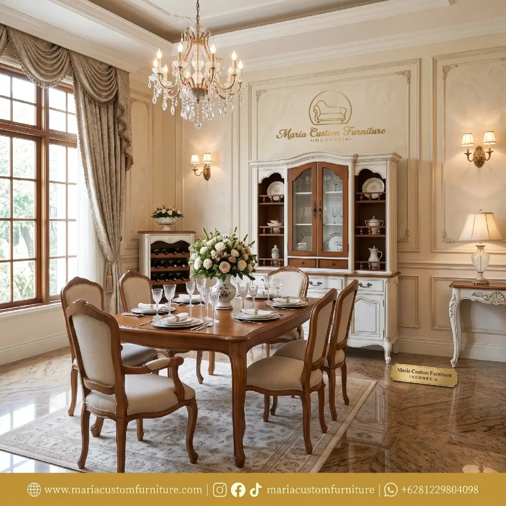 French country style white wooden buffet hutch display cabinet by Maria Custom Furniture Indonesia French country style white wooden buffet hutch display cabinet by Maria Custom Furniture Indonesia Meja Kursi Makan Classic Elegance Why This French Provincial Buffet Hutch Is the Ultimate Statement Piece for European Homes