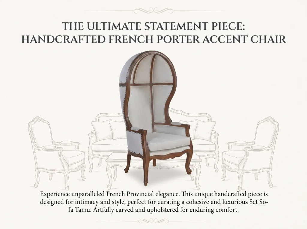 The Ultimate Statement Piece Handcrafted French Porter Accent Chair Elegance