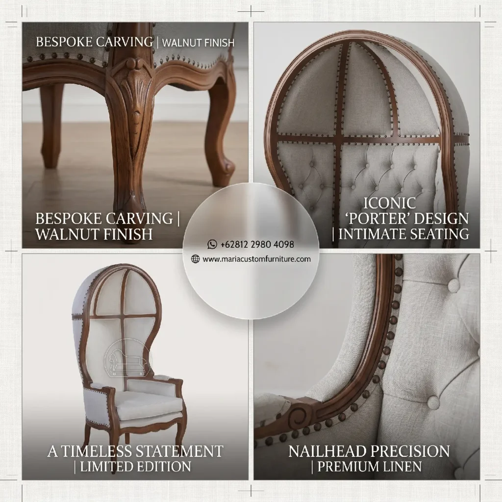The Ultimate Statement Piece Handcrafted French Porter Accent Chair Modern