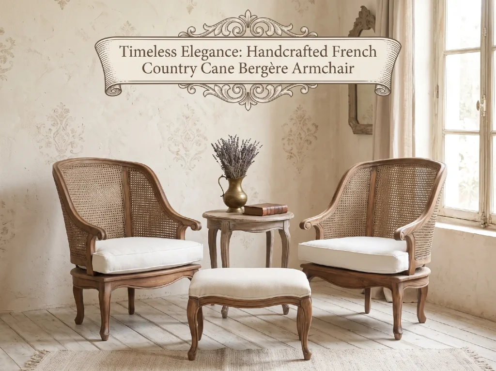 Vintage Cane Accent Chair