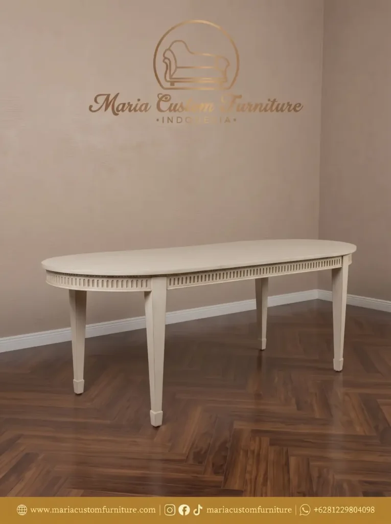 Custom Neoclassical Oval Dining Table