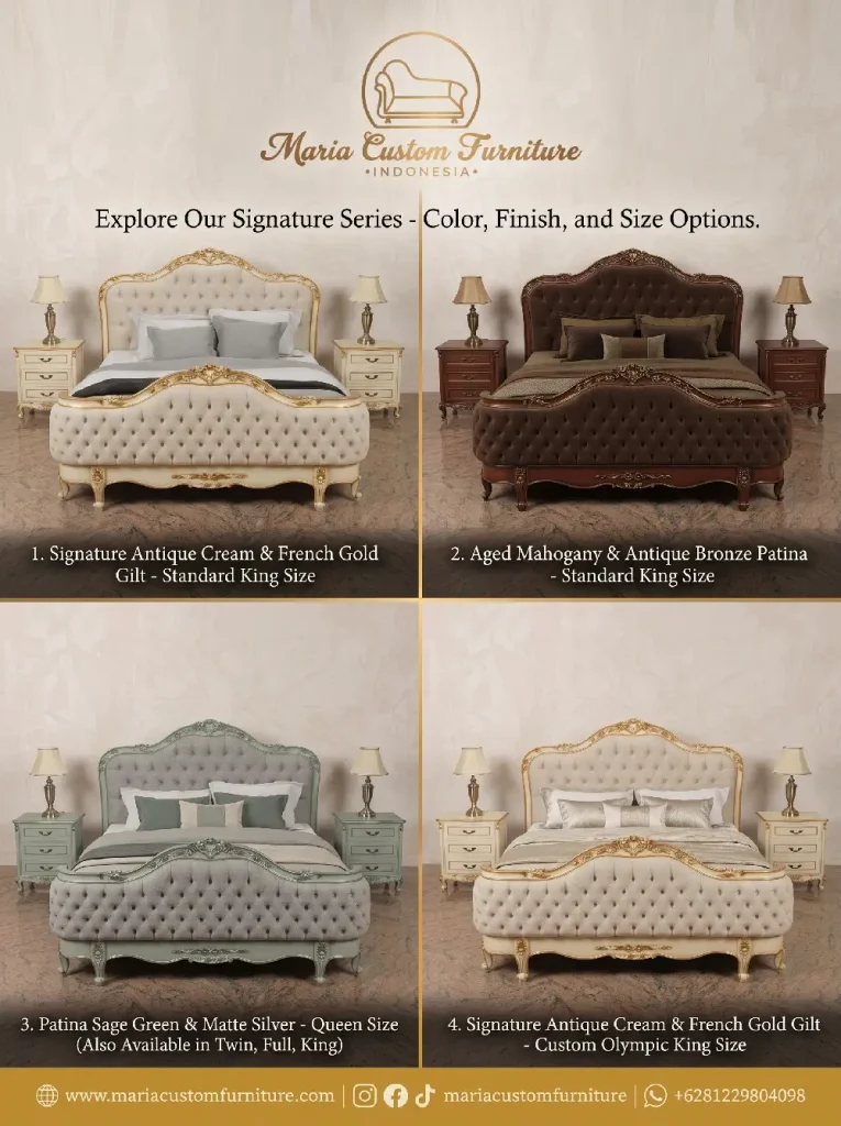 Experience Royal Elegance with the Premium Mahogany Bedroom Set by Maria Custom Furniture Jepara