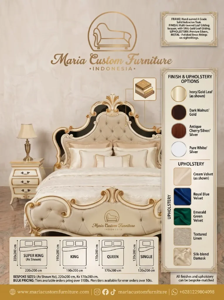 Experience Royal Opulence with the Luxury Black and Gold Bed Set by Maria Custom Furniture Muliticolor