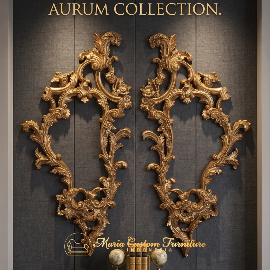 French Classical Gold Gilded Wall Decor Set