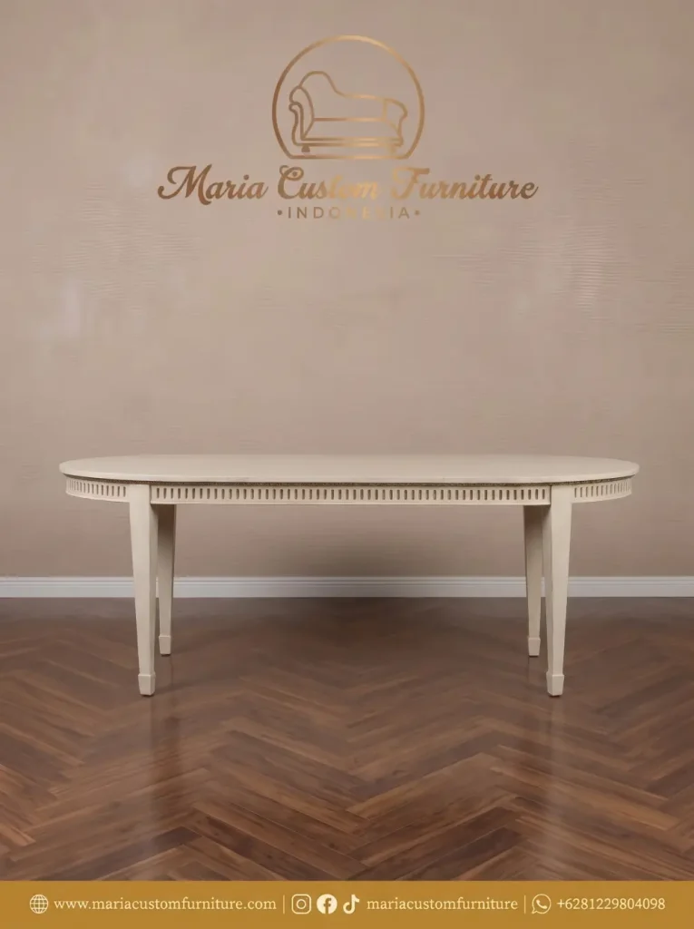 Furnitur Custom Neoclassical Oval Dining Table