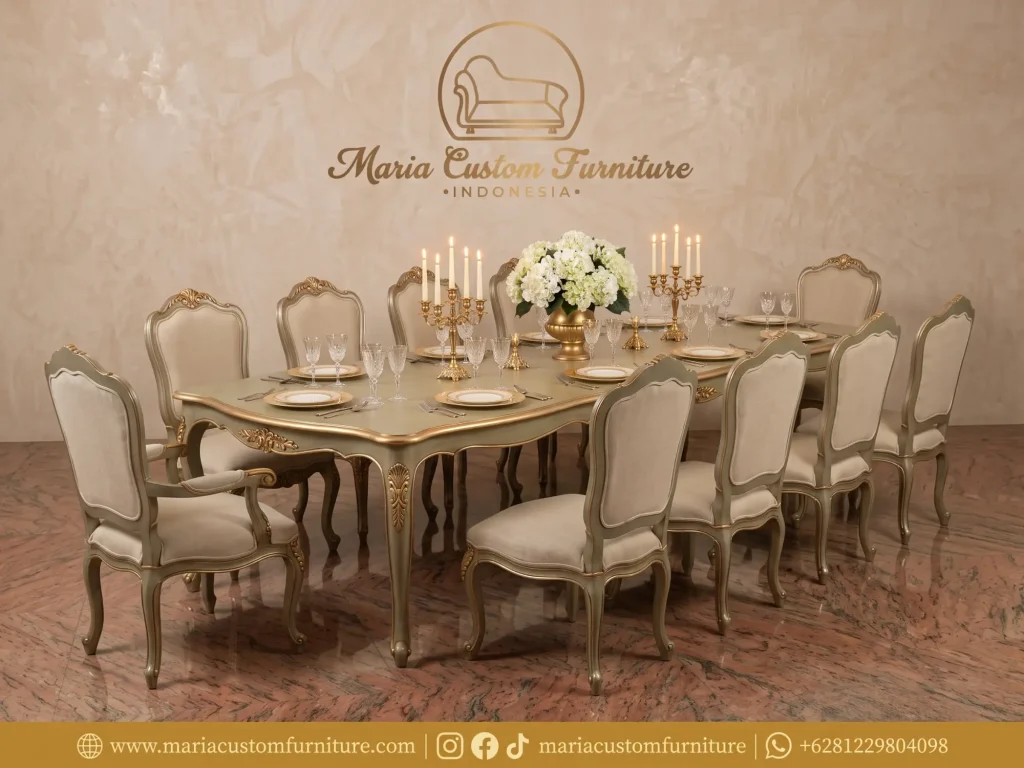 Neoclassical Custom Dining Set 12 Chair Mari Custom Furniture Wholesale Jepara Neoclassical Custom Dining Set 12 Chair Mari Custom Furniture Wholesale Jepara