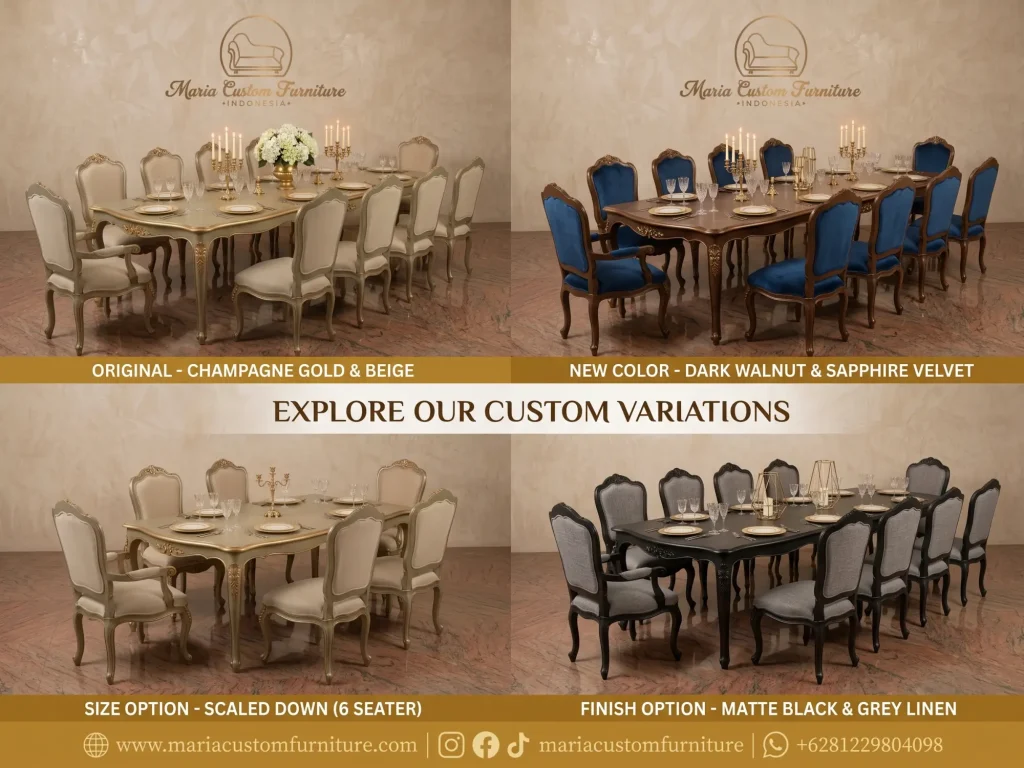 Variation Neoclassical Custom Dining Set Maria Furniture Wholesale Jepara Variation Neoclassical Custom Dining Set Maria Furniture Wholesale Jepara
