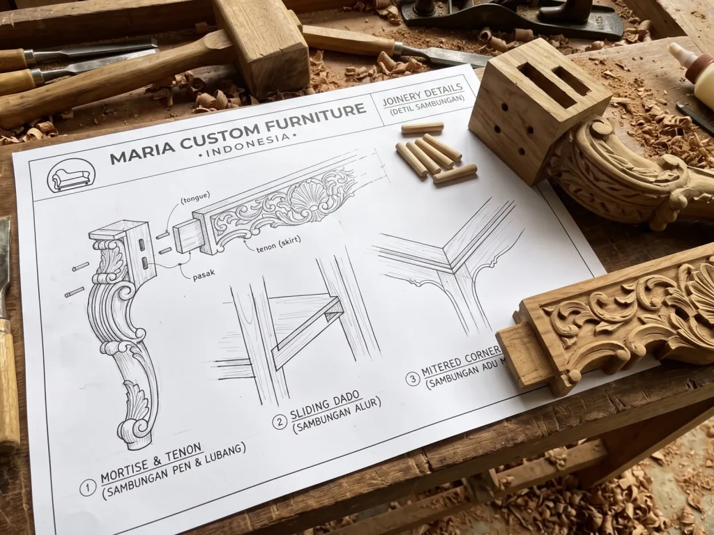 Describe your joinery here mortise-and-tenon-dowels Table