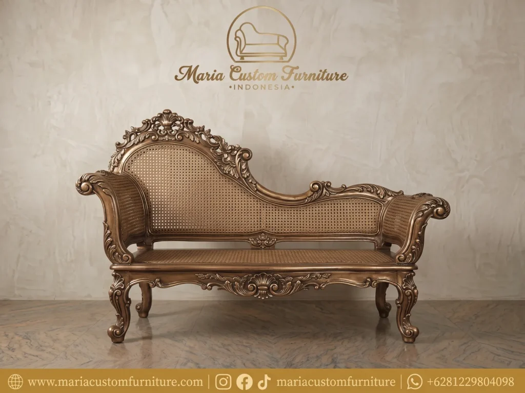 Luxury Handcrafted French Classic Rattan Settee by Maria Custom Furniture Luxury Handcrafted French Classic Rattan Settee by Maria Custom Furniture